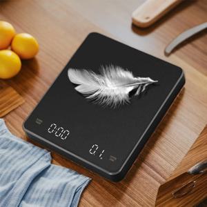 0.1g 고정밀 측정(온스/밀리리터/그램) 주방용 디지털 커피 저울, 타이머 LED 화면, 에스프레소, USB, 최대 3kg 계량 가능