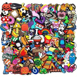 8/30/60/100/200/400pcs 무작위 시리즈 구두 매력 나막신에 대 한 설정 Bogg 가방 버블 슬라이드 샌들, PVC 구두 장식 비치 가방