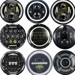2x 자동차 7 인치 Led 헤드 라이트 Hi/Low H4 헤일로 앵글 아이즈 DRL For Jeep JK TJ OffRoad Defender Hummer 4x4 Suzuki Samurai Headlamp