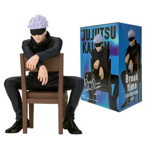 11CM Gojo Satoru Anime Jujutsu Kaisen 피규어 Satoru Gojo 휴식 시간 앉아있는 위치는 의자 선물 장난감 액션 피규어 PVC와 함께 제공됩니다.
