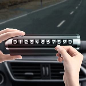 자동차 임시 주차 번호판 검정색 알루미늄 합금 소재 롤러 조정 가능한 자동차 주차 플레이트 자동 주차 액세서리