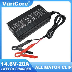 VariCore 14.6V 20A 스마트 Lifepo4 배터리 충전기 리튬 철 인산염 배터리 팩용 110-220V 4S 12V 고전력 충전기