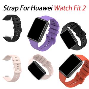 화웨이 워치 핏 2 스트랩용 실리콘 밴드 스마트 손목 시계줄 금속 버클 스포츠 교체용 팔찌 코레아 액세서리