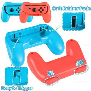 닌텐도 스위치 및 OLED 게임패드용 조이스틱 컨트롤러 핸드 그립 케이스 2개, NS 스위치 게임 액세서리용 홀더 브래킷 스탠드