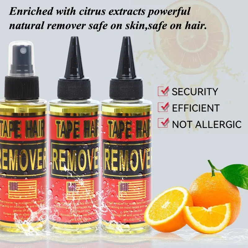 레이스 글루 리무버 4온스(118ml) 테이프 인 익스텐션 리무버 스프레이 테이프 인 리무버 가발 글루 리무버 접착제 용제