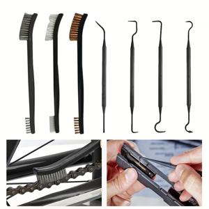 3/4/7PCS 와이어 브러시 나일론 후크 청소 키트 용접 슬래그 녹 제거 다기능 청소용 듀얼 헤드 도구 포함
