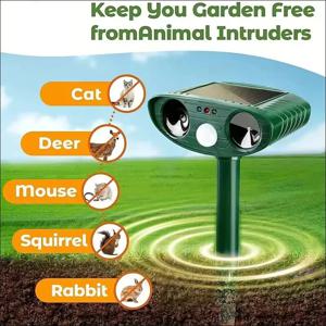 1pcs/2pcs 초음파 구충제 고양이 개 구충제 농장 마당에 대 한 태양 전원 충전식 정원 방수 생물 억제