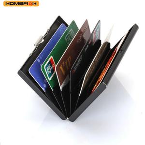 홈피쉬 RFID 차단 스테인리스 스틸 명함 케이스 - 6칸 슬림 메탈 ID 카드 케이스