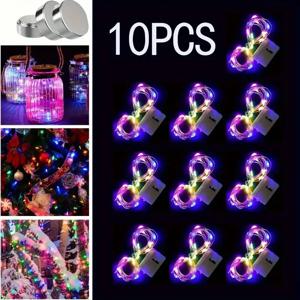 10pcs LED 요정 빛 배터리 전원 문자열 조명 DIY 웨딩 파티 침실 케이크 Decoar에 대 한 방수 실버 와이어 달 빛