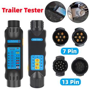 12V 자동차 트레일러 테스터 7핀/13핀 견인 폴 라이트 배선 테스터 LED 표시기 소켓 연결 어댑터 트럭 자동차 카라반용