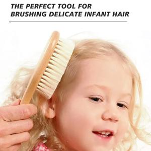 1/2/3PCS 신생아 양모 아기 나무 빗 브러쉬 신생아 헤어 브러쉬 유아 머리 마사지기 휴대용 빗 헤어 목욕 브러쉬 빗