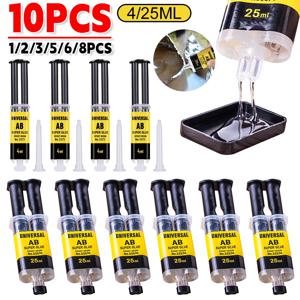 방수 에폭시 송진 AB 접착제, 빠른 접착제 수리, 강력한 슈퍼 액체 접착제, 목재 플라스틱 금속 접착제 용접용, 4 ml, 25ml