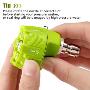 6in1 고압 세척기 스프레이 노즐 자동차 세차 정원 청소 도구 퀵 커넥트 스프레이 팁 0 15 25 40도 노즐