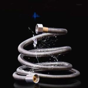 1pcs 2M 스테인레스 스틸 호스 연장 튜브 욕실 샤워 튜브 연장 튜브 워터 파이프 드로우 튜브 욕실 액세서리