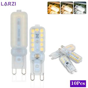 10 개/몫 G9 LED 전구 220V 3W 5W 7W 크리스탈 샹들리에에 대 한 차가운/따뜻한/자연 흰색 스포트 라이트 할로겐 램프 조명 교체