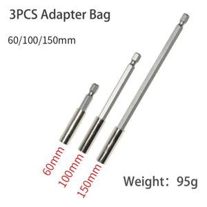 DIYWORK 육각 마그네틱 비트 거치대 내구성 익스텐션 드릴 드라이버 슬리브 어댑터, 스크루 드라이버 바, 1/4 인치, 60mm, 100mm, 150mm