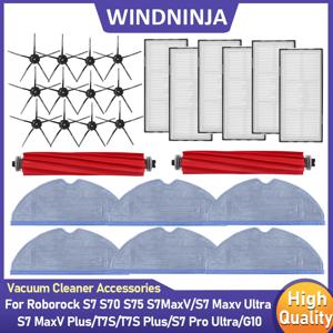 로보락 S7 S70 S75 S7MaxV S7 Maxv Ultra T7S T7S Plus G10 로봇 청소기용 메인 브러시 사이드 브러시 HEPA 필터 걸레 천 키트 부품