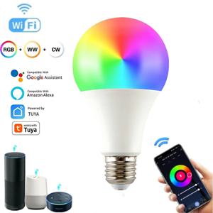 Tuya 스마트 WiFi LED 전구 AC 220V 110V E27 10W 15W 20W LED 램프 디밍이 가능한 APP 음성 제어는 Alexa Google 홈과 함께 작동합니다.