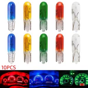 10pcs W2W T5 Led 자동차 게이지 라이트 할로겐 램프 12v 1.2w 자동 인테리어 악기 조명 사이드 마커 라이트 유리 대시 보드 전구