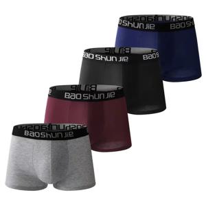 4pcs 남자 속옷 코튼 남자 복서 반바지 중간 허리 통기성 남자 팬티 더 큰 크기 L-Lot 부드럽고 편안한 남자 복서