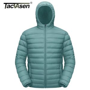 TACVASEN 경량 퍼퍼 재킷 남성 발수 후드 퀼트 재킷 절연 재킷 패딩 코트 남성 윈드 브레이커