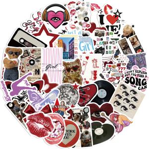 50Pcs 레트로 미적 90s Y2K 스티커 다운타운 현대 소녀 스티커 노트북 수하물 기타 스케이트 보드 비닐 자동차 데칼
