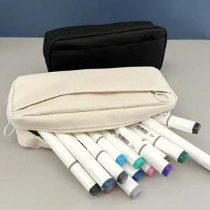 검정색 용량 연필 케이스 Kawaii 귀여운 연필 케이스 학생 펜 케이스 큰 학교 용품 편지지 연필 가방 연필 주머니