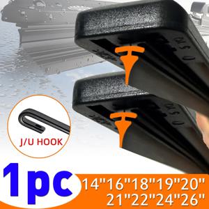 1PC 범용 이중 고무 스트립 J/U 자형 와이퍼 블레이드, 전면 와이퍼 유리 클리너 닦는 블레이드