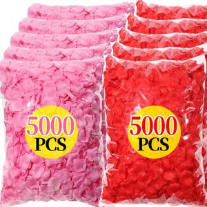 인공 실크 장미 꽃잎 여러 가지 빛깔의 시뮬레이션 가짜 장미 꽃잎 발렌타인 데이 웨딩 크리스마스 신년 파티 장식