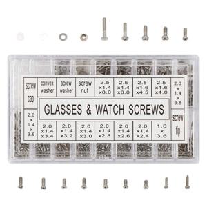 18종류의 안경 수리 도구 세트, 나사, 너트, 와셔, 스페이서 캡 포함 정밀 수리용