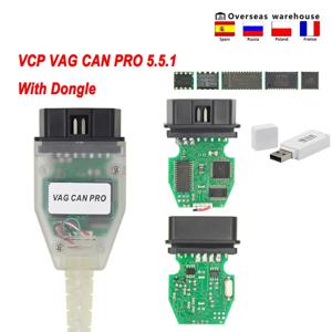 VCP VAG CAN PRO V5.5.1 동글 OBD OBD2 자동차 진단 케이블 스캐너 자동차 진단 도구 (CAN BUS-K-line UDS FT245RL USB 인터페이스 지원)