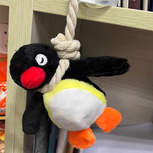 ZAKOL 창의적이고 재미있는 슬링 로프 펭귄 펜던트 키체인 플러시 인형 백팩 펜던트 인테리어 장식 재미있는 선물