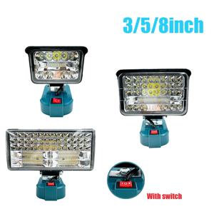 휴대용 무선 손전등 3/5/8 인치 Makita18V BL1430BL1830 리튬 이온 배터리 LED 작업 조명 캠핑 램프 비상 조명