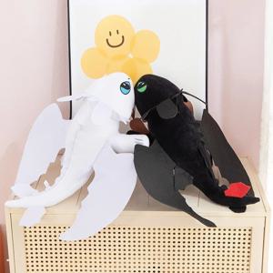 20-65cm 플러시 드래곤 장난감 귀여운 흰색 검정색 공룡 동물 인형 플러시 장난감 재고 있음 어린이 생일 선물