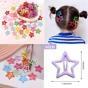 30Pcs 무작위 다채로운 스타 BB Hairclips 소녀 귀여운 스타 바레트 여성 간단한 금속 스냅 클립 머리 장식 헤어 쥬얼리 Accessori