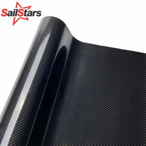 6D 카본 파이버 고광택 비닐 랩 필름 자가 접착 블랙 스티커 자동차 액세서리 오토바이 장식용
