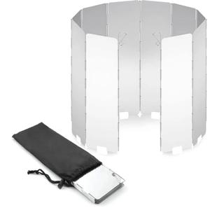 8/9/10/12/14/16 플레이트 접이식 캠핑 스토브 앞 유리 가스 스토브 윈드 쉴드 경량 야외 피크닉 쿠커 윈드 스크린