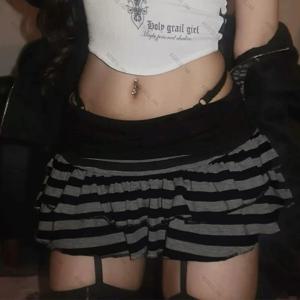 Y2k 2000년대 고스 펑크 스타일 스트라이프 미니 반바지 여름 연인 스파이스 하라주쿠 아메리칸 빈티지 캐주얼 스커트 패션 streetwear