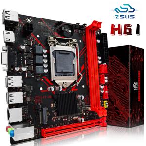 ZSUS H61 마더보드 LGA 1155 데스크탑 마더보드는 NVME M.2 인터페이스 USB2.0 SATA2.0을 갖춘 DDR3 RAM을 지원합니다.