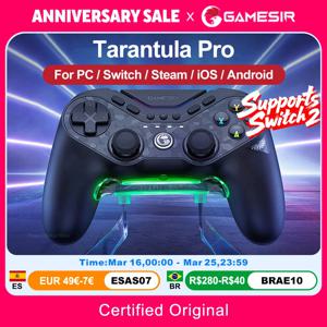 GameSir 타란툴라 프로 게임패드 PC (닌텐도 스위치 2, 스위치, 안드로이드, iOS용) TMR 홀 스틱 NFC 6축 자이로 9개 프로그래밍 가능 버튼