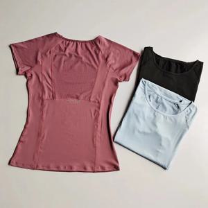 야외 스포츠 셔츠 운동복 요가 착용 여성 스포츠 티셔츠 피트니스 의류 러닝 요가 탑 여성 운동 탑 티셔츠