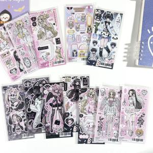 만화 귀여운 달콤한 멋진 소녀 천사 악마 캐릭터 스티커 손 계정 일기 플래너 스크랩북 DIY 장식 스티커
