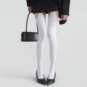 여성용 섹시 스타킹 벨트 서스펜더 타이즈 허벅지까지 오는 가터 오버 니삭스 샤이니 팬티스타킹 시어 글로스 스무스