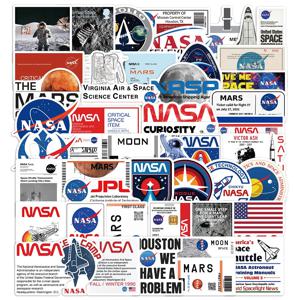 50Pcs 새로운 NASA 우주 비행사 우주 정거장 만화 스티커 달 로켓 공간 수하물 낙서 스티커