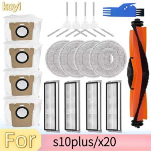 샤오미 s10plus / X20 / 로봇 진공청소기용 액세서리 키트, 메인 브러시, 필터, 사이드 브러시, 걸레 패드, 먼지 봉투