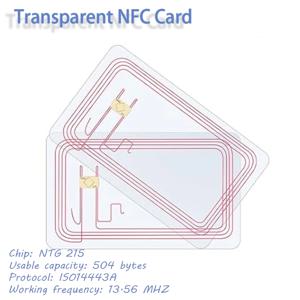투명 NFC 카드 빈 NFC 태그 NFC 프로그래밍 가능 재기록 가능 NFC 215 태그 NFC 클리어 카드 Amiibo와 호환 가능
