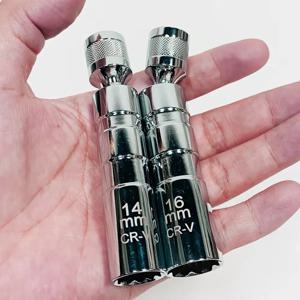 범용 자기 점화 플러그 슬리브 얇은 벽형 유니버설 조인트 14/16mm 자동차 수리 점화 플러그 분해 도구유니버설