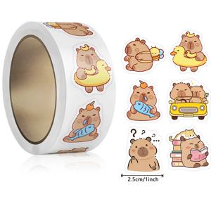 500PCS 만화 Capybara 스티커 애니메이션 데칼 스케이트 보드 노트북 오토바이 기타 귀여운 Kawaii 만화 영화 스티커 어린이 장난감