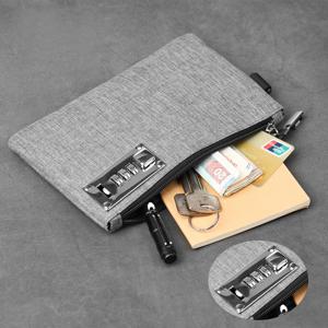 남성용 카드홀더 포켓 클러치, 잠금 가능한 돈 가방, 동전 지갑, 현금 여권, 신용 카드 보관, 현금 가방