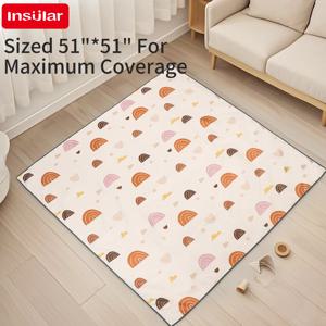 INSULAR 0-3 년 접이식 아기 놀이 매트 어린이 교육 매트리스 미끄럼 방지 내구성 어린이 카펫 보육 클라이밍 패드 방수